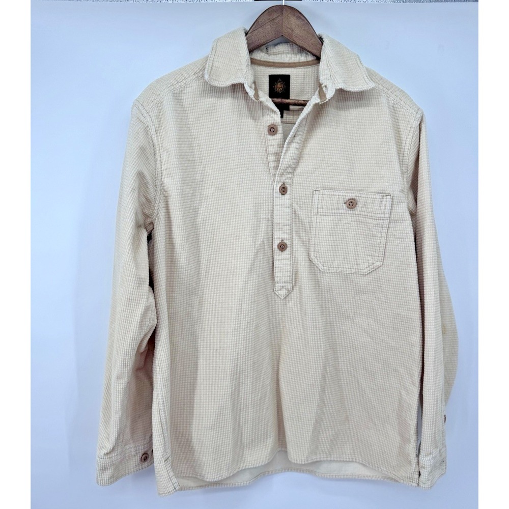 The Territory Ahead Men's M Cream Waffle Corduroy Popover Shirt Pullover capsule